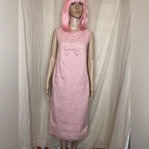 Vintage Neiman Marcus Lanz midi pink shift dress szSm